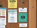 Bulletin board with local flyers