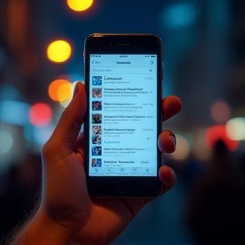 Mobile phone showing news alerts